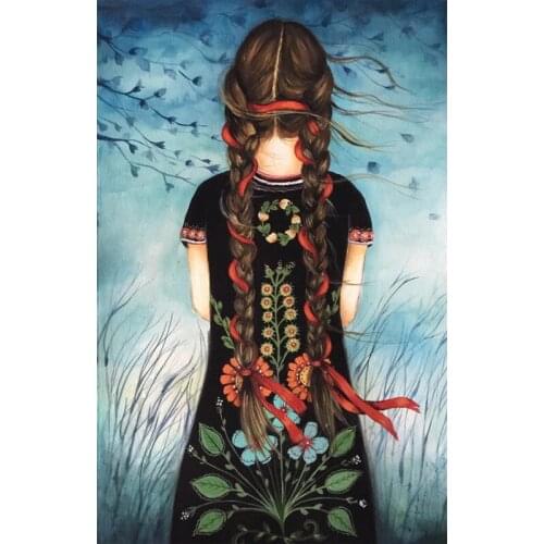 Her black dress Diamond Embroidery Full Round 5D Diy Kit Diamond Painting Cross Stitch