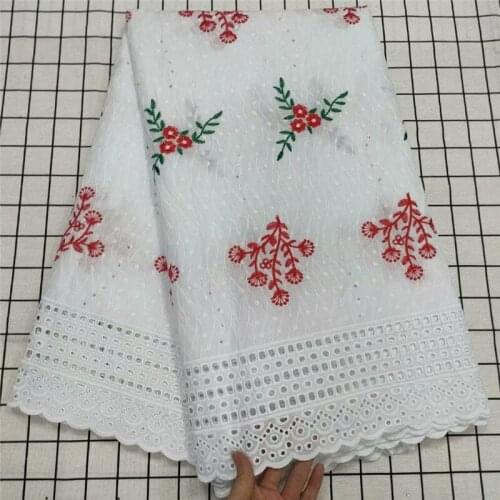 Hot selling Swiss Voile Lace In Switzerland blue Nigerian 100% cotton Voile Lace For Dress African Cotton Lace Fabrics t19-12