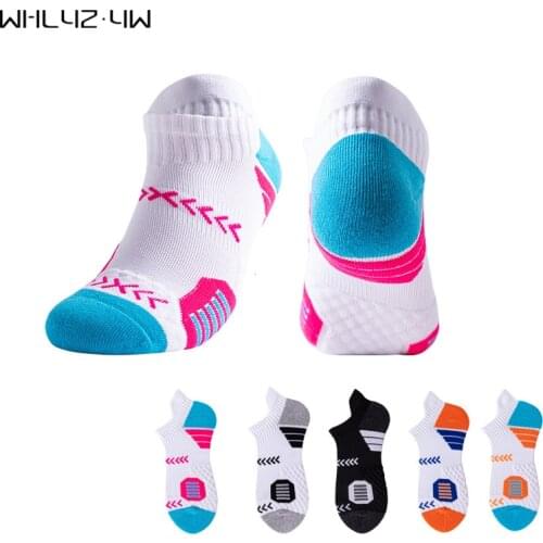 Cotton Outdoor Basketball No Show Socks Men Towel Bottom Damping Bright Color Bike Running Sport Cycling Travel Socks Novelty