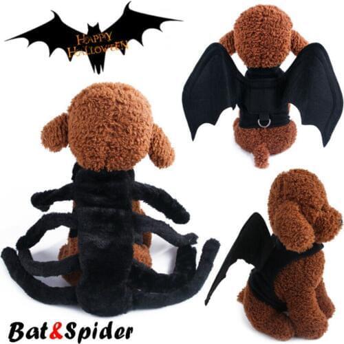 Halloween Costume For Dog Bat Wings Cat Vampire Fancy Dress Up Black Disguise For Cat Halloween Cosplay Clothing Pet Products