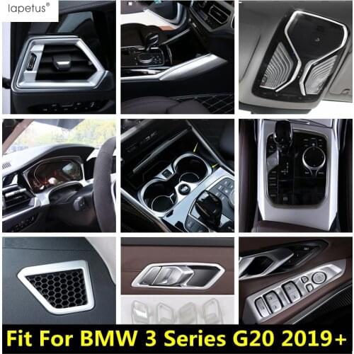 Matte Interior Kit For BMW 3 Series G20 2019 - 2021 Dashboard AC Air Head Light Lamp Window Lift Panel Cover Trim Accessories
