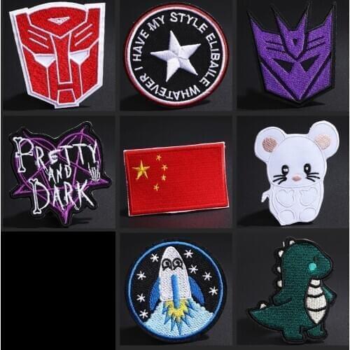 Cartoon embroidery clothing patch dinosaur mouse space alien mask badge decoration bag hat cowboy sewing ironing supplies