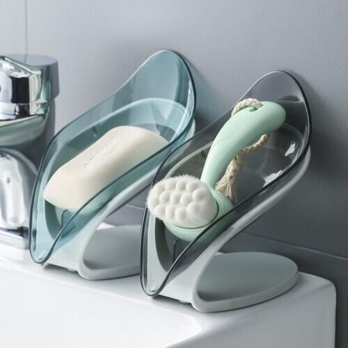 New Leaf Shape Soap Box Bathroom Soap Holder Dish Storage Plate Tray Bathroom Soap Holder Case Bathroom Supplies Bathroom Gadget
