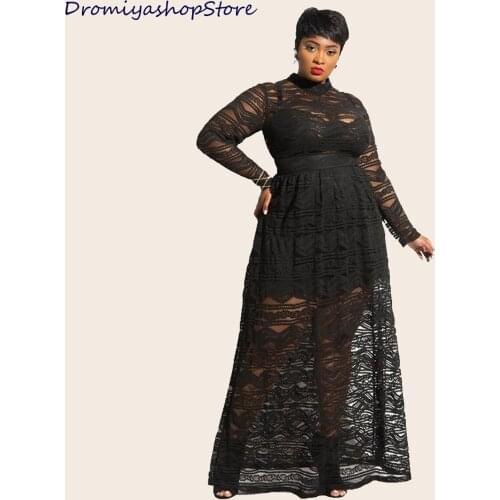 New Lace African Dresses for Women Dashiki Loose African Clothes Bazin Riche Sexy Africa Plus Size Long Dress