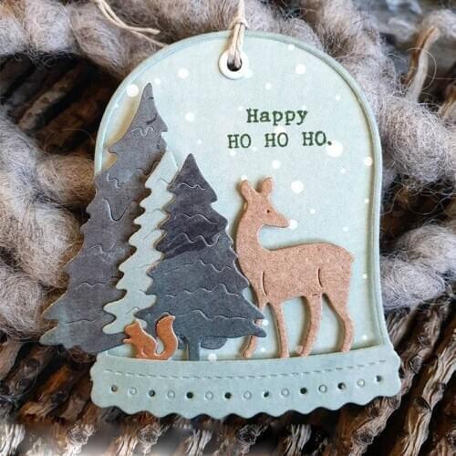 Christmas Tree Cat Moose Rabbit Squirrel Moon Cutting Dies Scrapbooking Card Album Making DIY Crafts Stencil Supplies New 2020