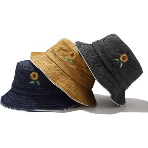 2021 Bucket Hats Women Letter Embroidered Double-sided Fisherman Hat Korean Style Solid Climbing Outdoor Sunscreen Bucket Hat