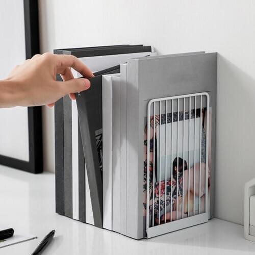 Iron Desktop Table Bookends Book File Storage Holder Office School Stand Rack Book Support Stand Desk Organizer