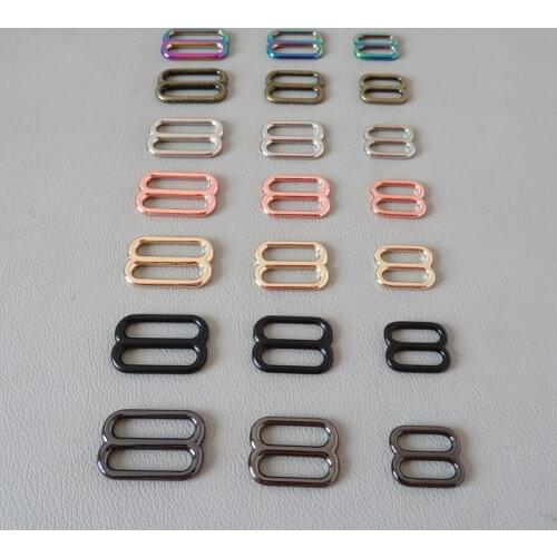 1PCS 15mm 20mm 25mm Webbing Metal Buckle Slider For Bag Accessory Adjuster Belt Loop Hardware Dog Collar Garment Harness Clasp