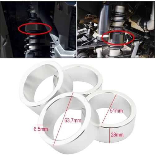 4 × 2.5 in Rise Aluminium Lift Spacers Perfect Fit for CAN AM Bombardier Outlander 650 800 ATV Motorcycles Silver