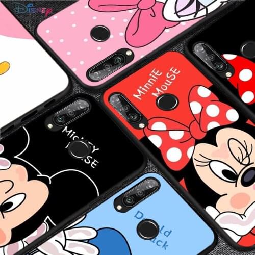 Mickey and Minne BFF Silicone Cover For Huawei P50 P40 P30 P20 Pro P10 P9 F8 Lite E Plus 2016 5G Black TPU Phone Case