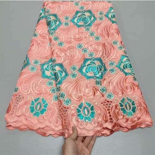 SJ Lace New Arrivals African Lace Fabric With Stones Swiss Voile Lace Embroiderey Nigerian Cotton Lace Fabric For Wedding t2-38