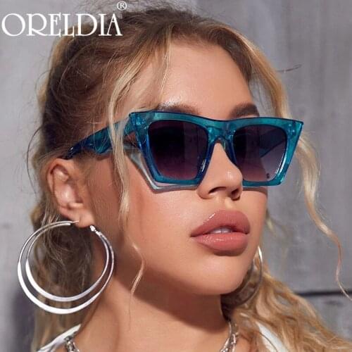 Punk Flat Top Cat Eye Sunglasses 2021 Fashion Colorsful Sun Glasses Square Shades Eyewear Lady Brand Designer Eyeglasses UV400