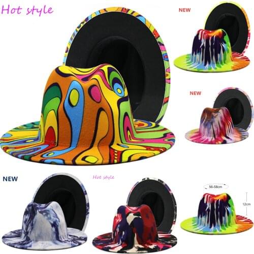 Wide brim stylish church fedoras unisex hat felt cap fedoras multicolor fedoras hat party hat top hat for women and men