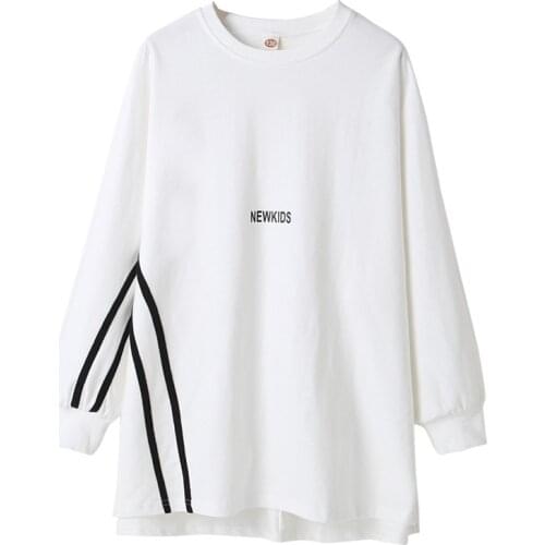 Girls' Sweaters Childrens Long Tops Girls' Sweatshirts Long-sleeved Suits Youth Loose Jackets Dresses Girlmax Top For Girl New