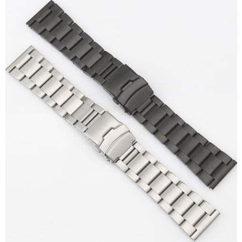 26mm Stainless Steel Whatchband Waterproof Wrist Bracelet Universal Man Diving Black Silver Frosted Steel Watch Strap Accessory