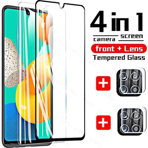 4 In 1 Protective Glass for Samsung Galaxy M32 M42 M62 M51 M41 M31s M21 M11 M12 M01 5g Screen Protector Camera Tempered Glass