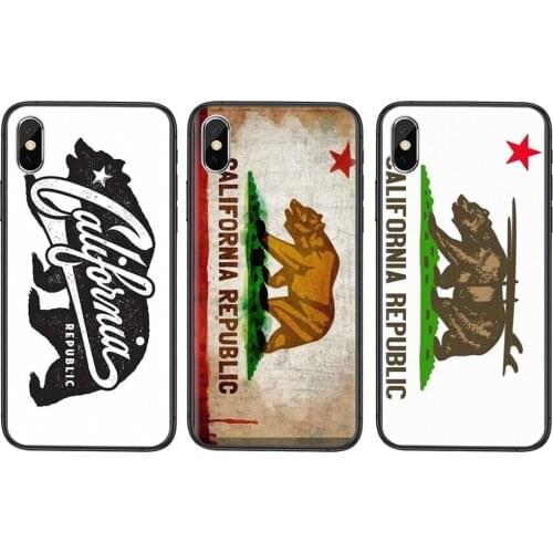 Loving California Republic State Bear Flag Protective Phone Cover Skin For Xiaomi Mi11 Mi 11 Pro Ultra Lite 10T 10S Mi9 Poco X3