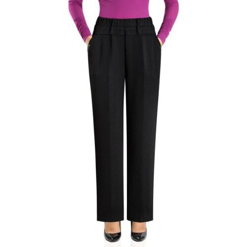 Pants Women Large Size High Waist Leisure Long Trousers 2021 Korean Style Pocket All-match Female Straight Pants Pantalon Femme