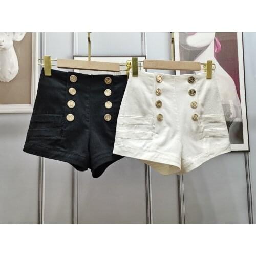 Summer New 2021 Women Double Breasted Denim Cowboy Shorts Pants 2 Color Ddxgz2 7.06