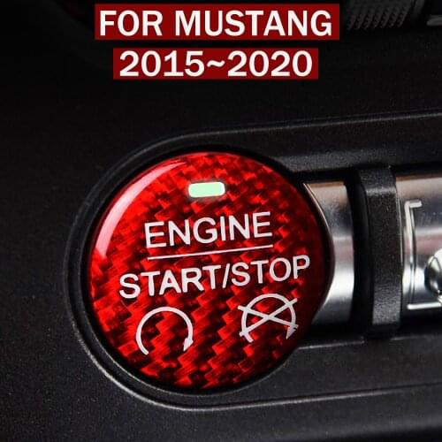 1Pcs Red/Black Start Stop Engine Button Sticker For Ford MUSTANG Decoration Cover 2015~2017 2018 2019 2020 Accessories