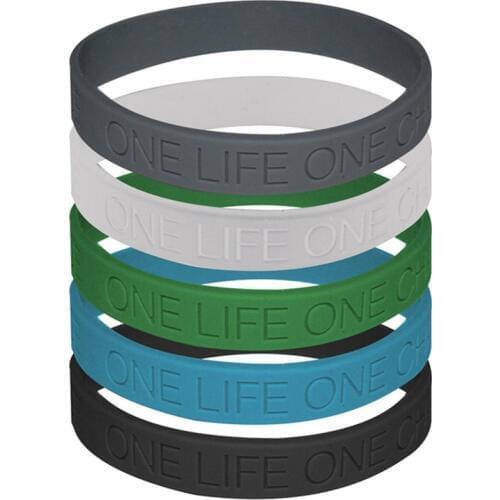 1pc man woman unisex one life one chance never give up I promise motivation sport silicone rubber bracelet wristband