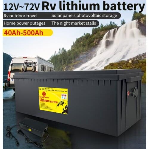 24V 200Ah LiFePO4 Solar Energy Battery BMS Lithium Power Golf Cart Batteries For RV Campers Off-Road Off-grid Solar Wind Storage
