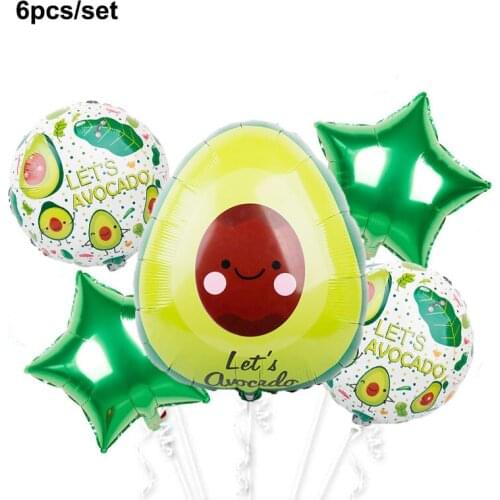 6pcs Summer Cool Fruit Aluminum Film Balloon Set Tropical Fruit Avocado Childrens Birthday Party Decoration Toy GG22
