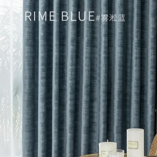 American Light Luxury Flannel Blackout Curtains for Bedroom Living Room Curtains Luxury Home Decor Gray Blue Velvet Curtains