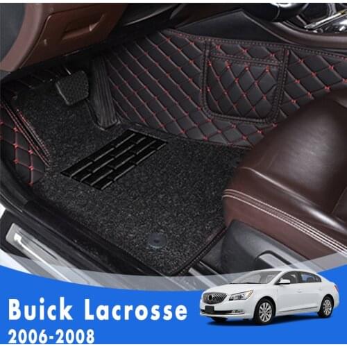 Custom Car Floor Mats For Buick Lacrosse 2008 2007 2006 Luxury Double Layer Wire Loop Car Styling Carpets Auto Accessories Rugs