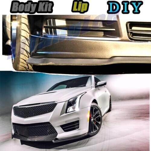 Car Bumper Lip Front Spoiler Skirt Deflector For Cadillac ATS 2012~2019 Tune Car Modified Body Kit VIP Hella Flush Lips