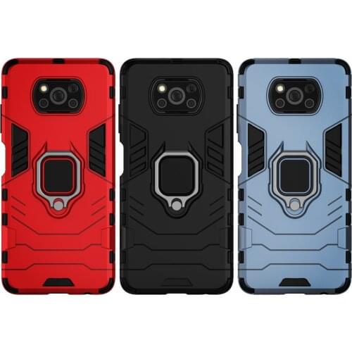 Phone Holder Finger Ring Case for Xiaomi POCO X3 NFC Magnetic Armor Shockproof Cover for Xiaomi Pocophone X3 NFC mi pocoX3 X3NFC