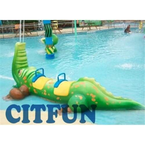 Fiberglass alligator kids pool water playground;attractive water park swimming pool accessory AG-002C
