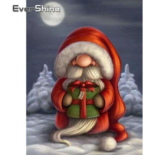 Evershine Diamond Painting Santa Claus Diamond Mosaic Christmas Embroidery Cartoon Cross Stitch Christmas Decoration For Home