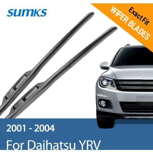 SUMKS Hybrid Wiper Blades for Daihatsu YRV Fit Hook Arms Model year from 2001 to 2004