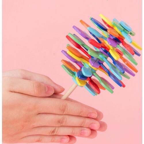 Creativity Helicone Rotating Lollipop Wooden Toys For Children Adult Home Office Stress Relief Art Decoration Spinner Toy Gift