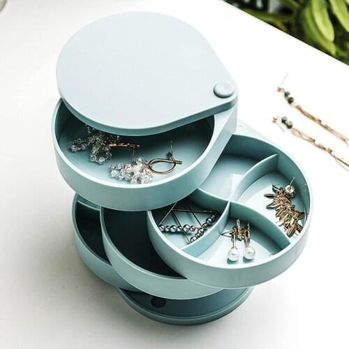 Creative Rotating Jewelry Storage Box Multi-Layer Display Storage Box Home Dresser Cosmetic Storage Box