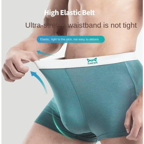 MiiOW Genuine Underwear Mens Boxer Shorts Student Trend Personality Modal Cotton Antibacterial Crotch Boys Boxer Shorts