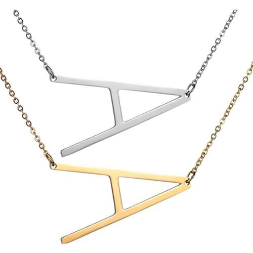 Fashion 26 Letter Necklaces Pendants alphabet 3 Color Stainless Steel Choker Initial Necklace Women Girl Jewelry Collier SP-102