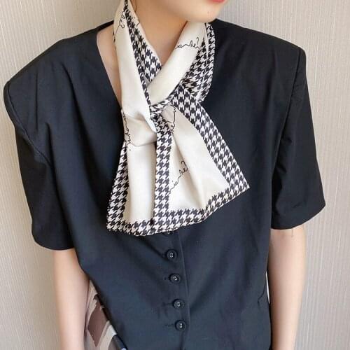 Fashion Handkerchief Neck Scarf For Women Shawl Silk Satin Hair Scarfs Bandana Head Scarves Kerchief Ladies New femme headband