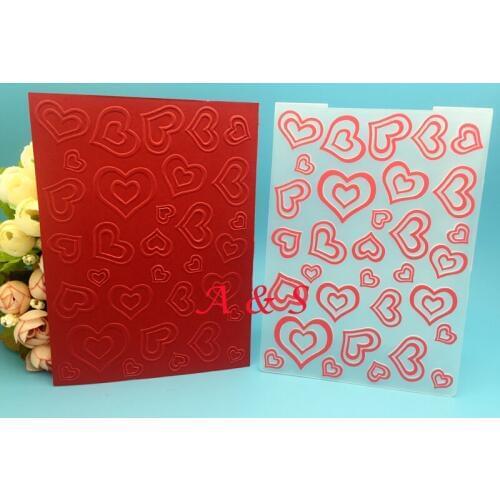Double Hear Flower Board line Paper Card Plastic Embossing Folder For DIY Scrapbook Card Envelop Album Frame Decoration Template