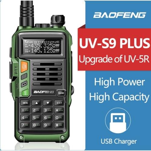 BaoFeng UV-S9 Plus Powerful USB Charger 50KM UHF/VHF Dual Band Amateur Ham Handheld Walkie Talkie UV-5R/888S Two Way Radio