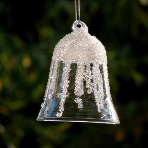 12pcs/pack 7*9cm Bell Shaped Glass Pendant Diameter=7cm Height=9cm School Window Wedding Decoration Christmas Day Glass