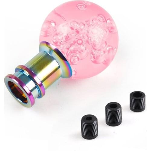 Car Manual Shift Knob Gear Shifter Head Shift Knob Stick Crystal Transparent Bubble Round Bal Shift Knob