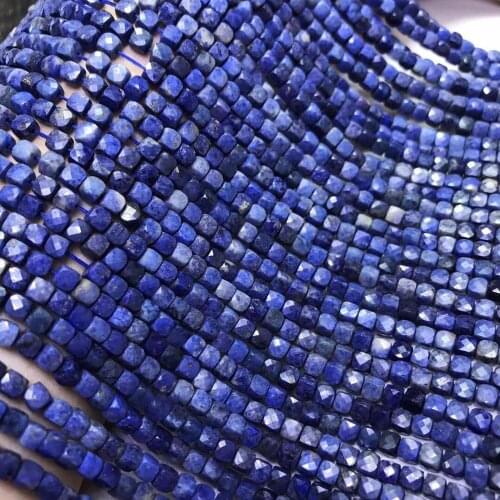 AAA/AAAA sapphire loose beads blue square faceted 4-4.5mm nature for making jewelry necklace 14inch FPPJ wholesale