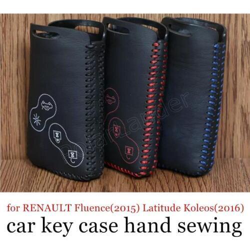 Only Red for RENAULT Fluence(2015)/Latitude Koleos(2016)/Laguna(2012)/Talisman(2013)/Megane Hand sewing car key cover leather