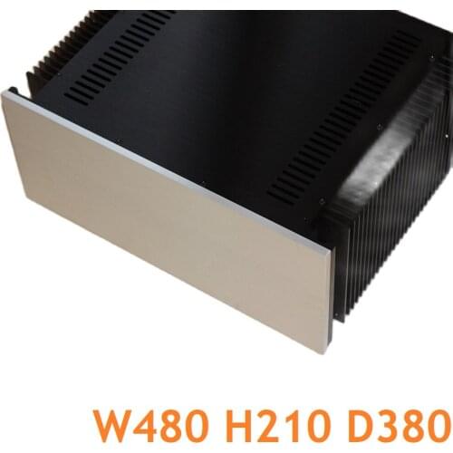 Extra Size DIY Power Amplifier Supply Chassis Heat Sink Hi-End Rear Class A Tube Amplifier Eaphone Amp W480 H210 D390 For KSA50