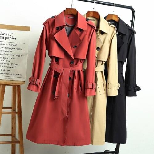 2021 Spring New High End Atmospheric Windbreaker Womens Medium Length Temperament Fashion Coat