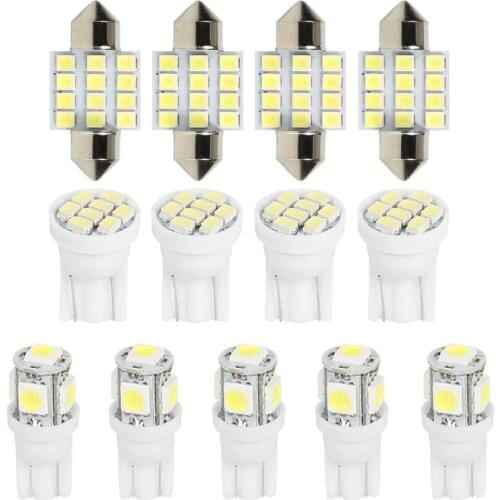 VODOOL 13Pcs/set 31mm 12V 3W C5W Doom Light T10 W5W Map License Plate Lamp Car LED Bulbs Auto Car Lights Accessories