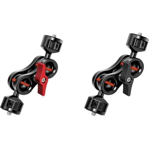 Magic Arm with Double Ballheads Bracket 1/4Inch Screw SLR Camera Universal for Field Monitor LED Lights Microphone