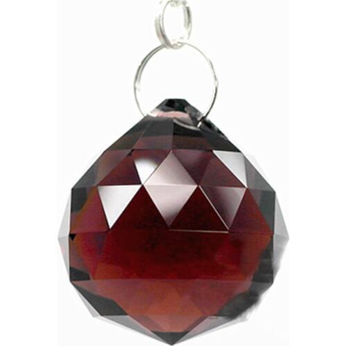 Top Quality 10PCS/lot middle purple 30mm crystal faceted balls(Free rings)glass Sparkle chandelier pendants,curtain accessories